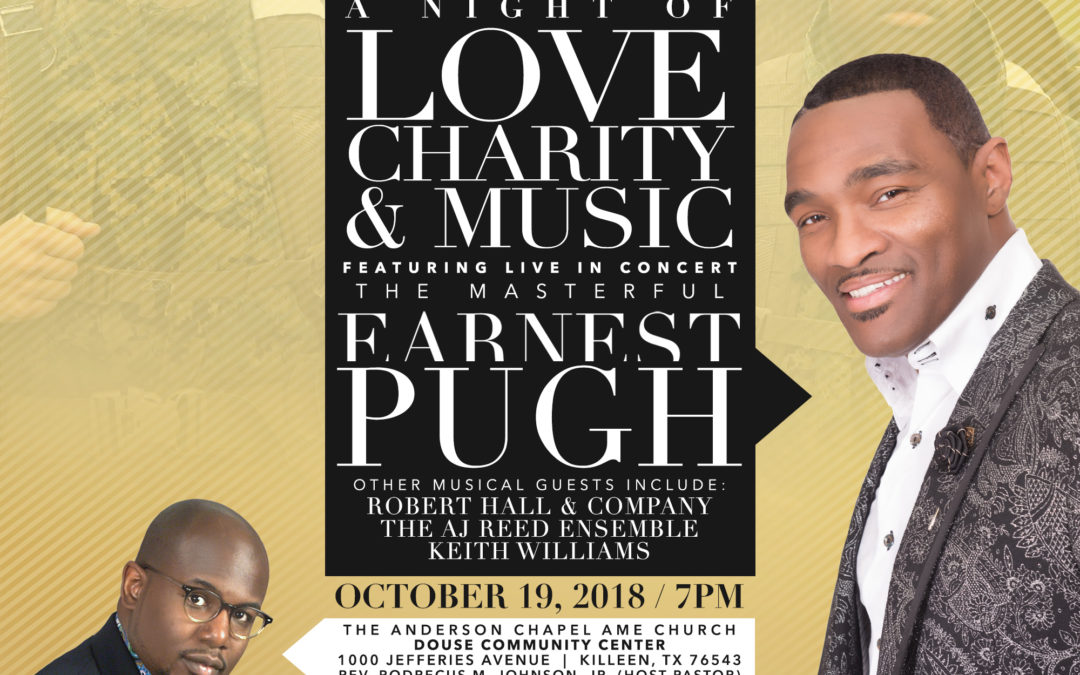 Join VER, Earnest Pugh, and Friends October 19, 2018 for A Night of Love, Charity, & Music (REGISTER NOW)